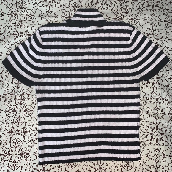 UNIF Rare black and white striped mock neck top! - Picture 3 of 3